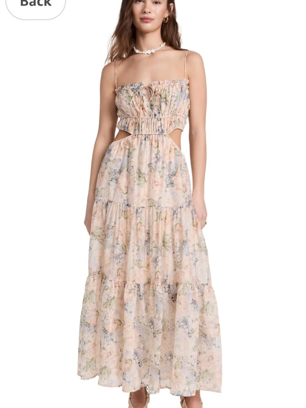Astr the Label - Floral Cutout Maxi Dress with Spaghetti Straps- Size M